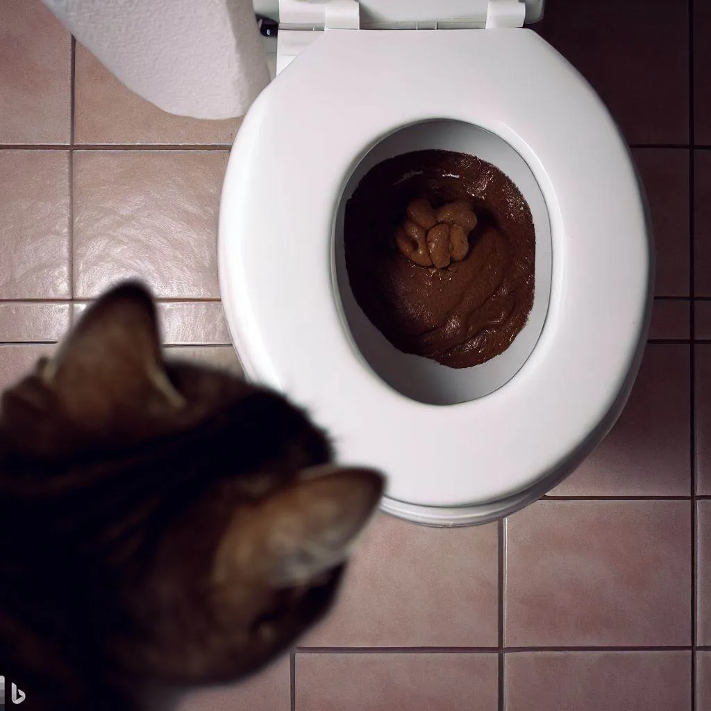 The cat is staring into the toilet